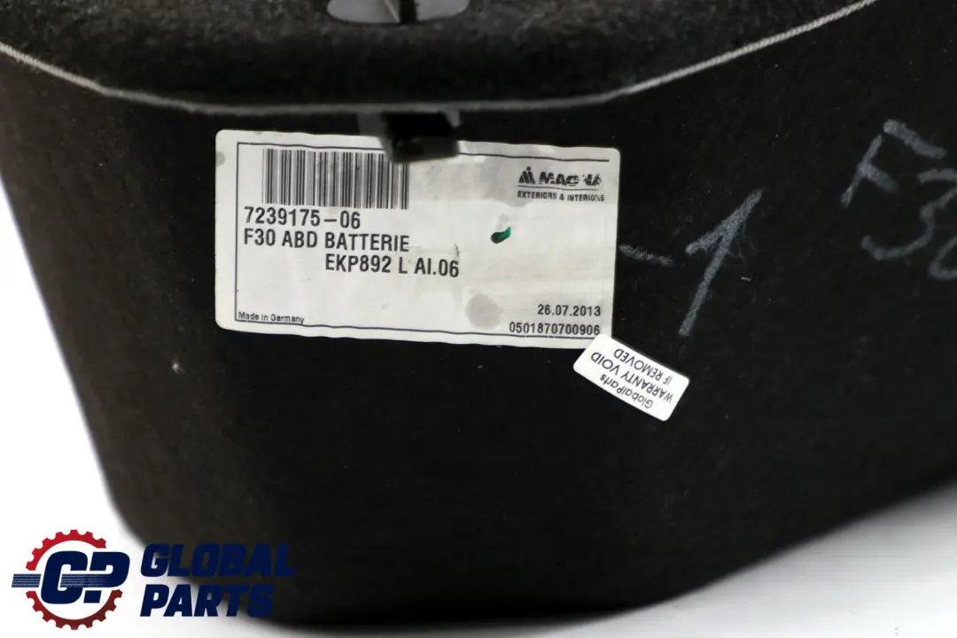 BMW F30 F80 M3 Battery Cover Trunk Trim Panel Right Boot - SKU 7239175-1 - Part number 7239175