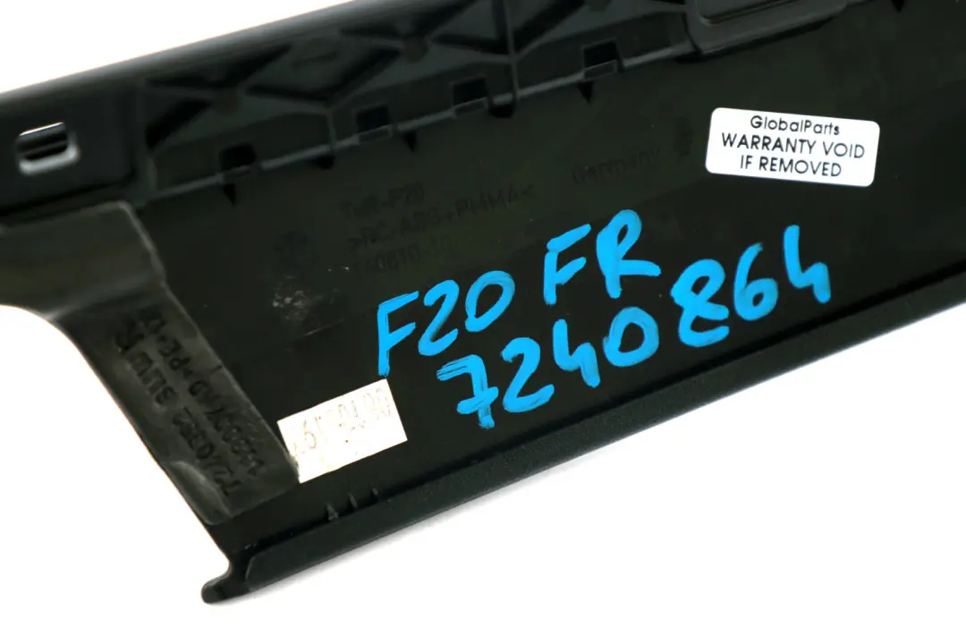 Copertura Colonna B Porta Anteriore Destra Nero per BMW F20 con numero di parte 7240864 BMW F20 Copertura Colonna B Porta Anteriore Destra Nero - SKU 7240864 - Numero di parte 7240864