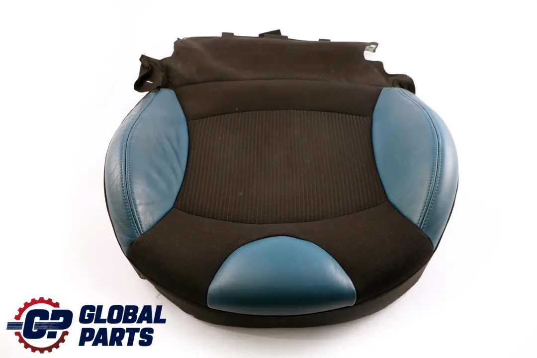 Front Right O/S Sport Seat Cover Half Leather Blue to Mini Cooper R55 R56 with Part number 7242358 Mini Cooper R55 R56 Front Right O/S Sport Seat Cover Half Leather Blue - SKU 7242358-1 - Part number 7242358