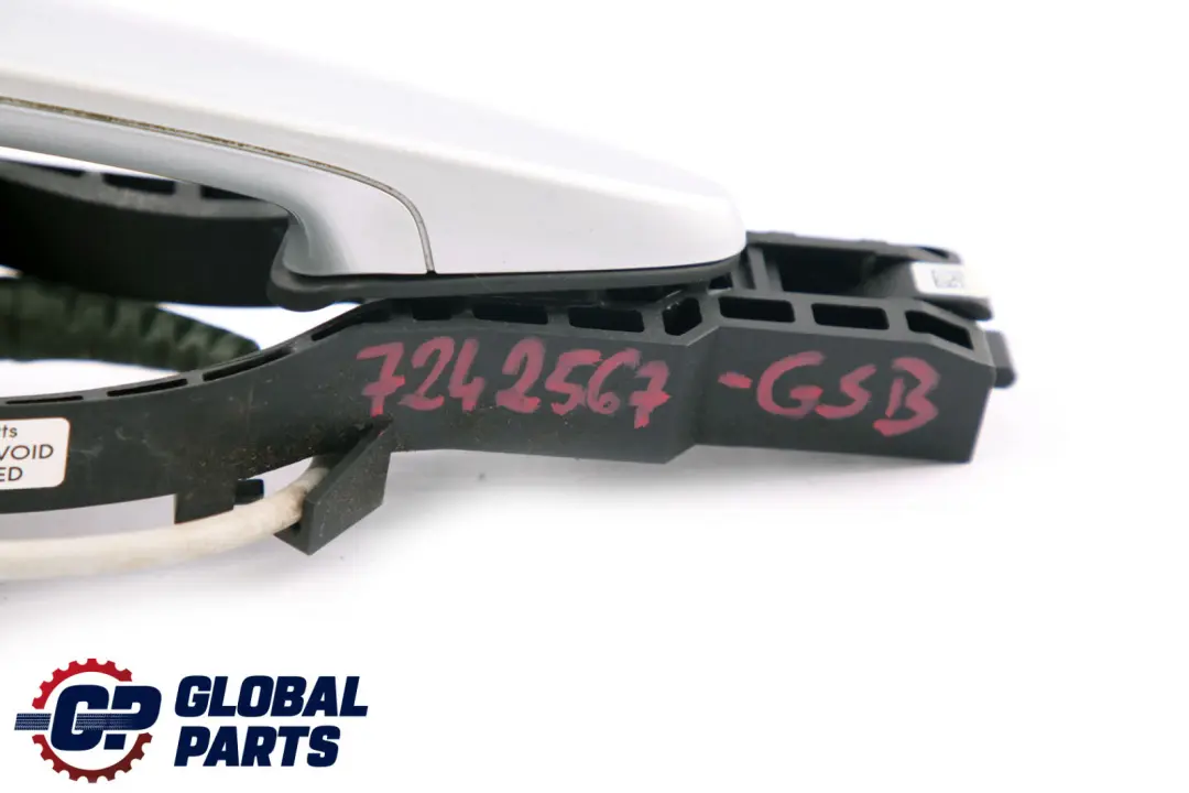 BMW F30 F80 M3 Rear Left Outside Door Grab Handle N/S Glacier Silver - SKU 7242567-GSB - Part number 7242567