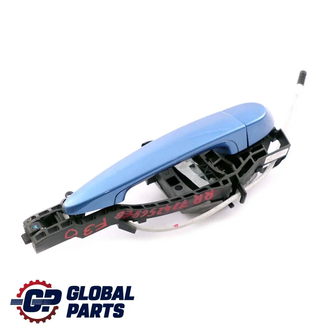 Right Outside Door Grab Handle O/S Estorilblau Blue to BMW 3 Series F30 F31 Rear with Part number 7242568 BMW 3 Series F30 F31 Rear Right Outside Door Grab Handle O/S Estorilblau Blue - SKU 7242568-EB - Part number 7242568