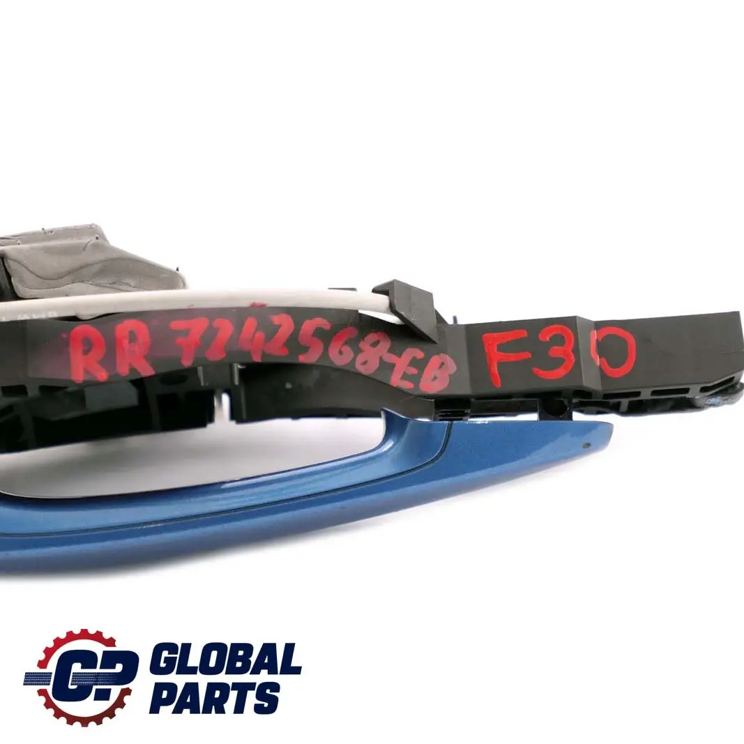 Right Outside Door Grab Handle O/S Estorilblau Blue to BMW 3 Series F30 F31 Rear with Part number 7242568 BMW 3 Series F30 F31 Rear Right Outside Door Grab Handle O/S Estorilblau Blue - SKU 7242568-EB - Part number 7242568
