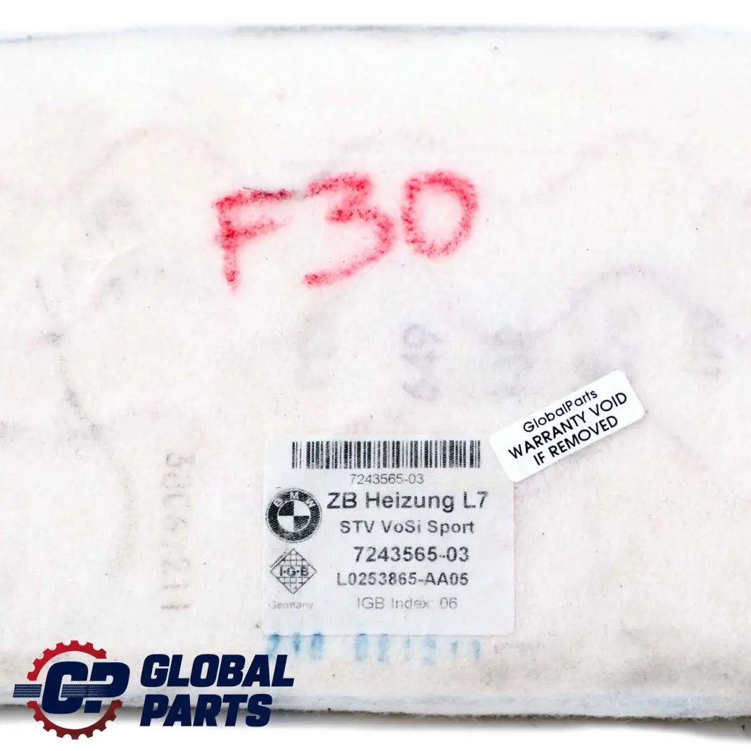 BMW F20 F30 Front Seat Heater Element Thigh Support M-Sport - SKU 7243565 - Part number 7243565