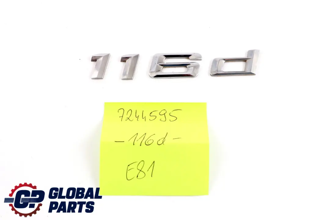  Veritable BMW 1 Serie E81 E87 LCI F20 F21 Embleme Adhered Arriere 116d Diesel - SKU 7244595 - Numéro de pièce 7244595
