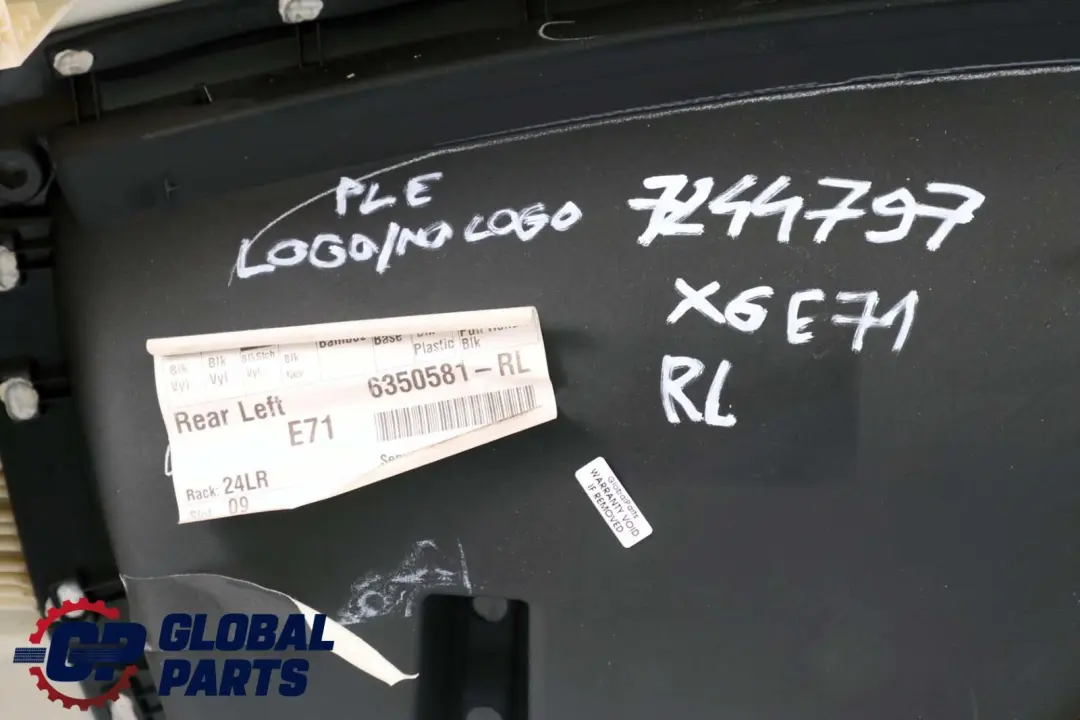 BMW X6 Series E71 Black Leather Rear Left N/S Door Card Trim Panel - SKU 7244797 - Part number 7244797