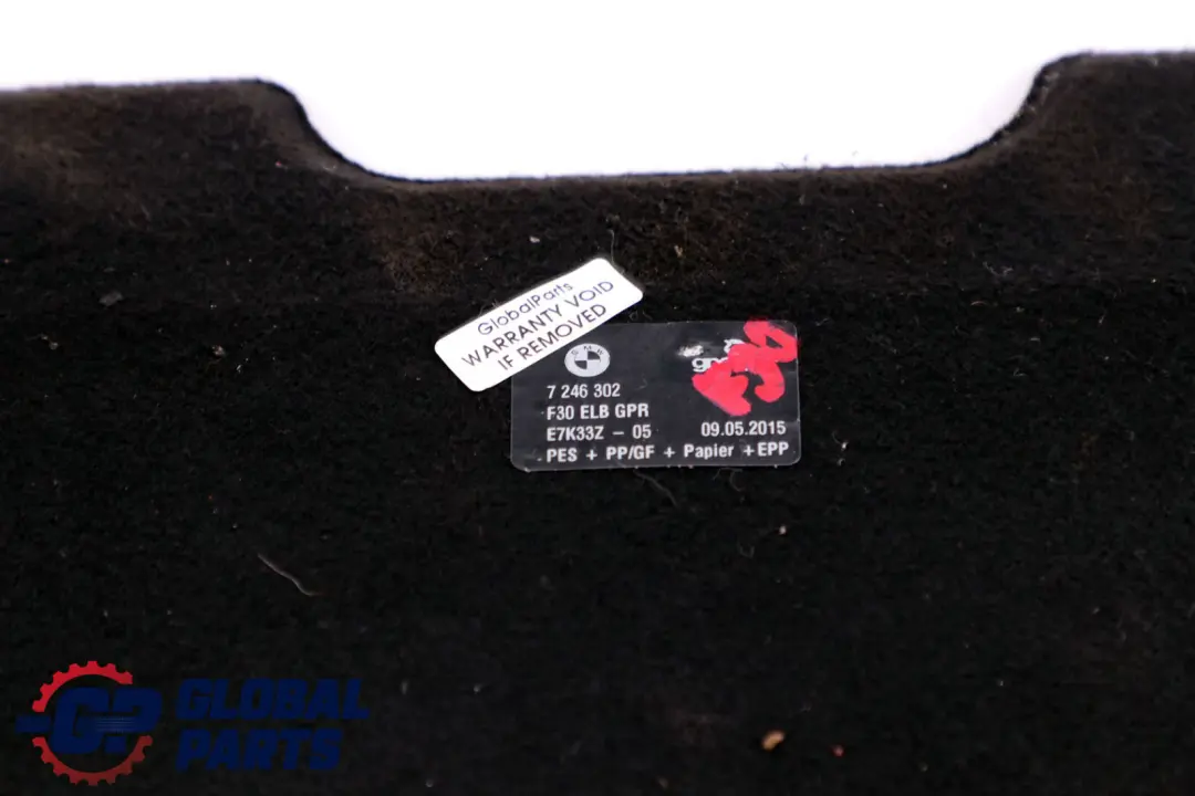 BMW F30 Tapicerka Dywan Płyta Podłogi Bagażnika - SKU 7246302 - Numer Części 7246302