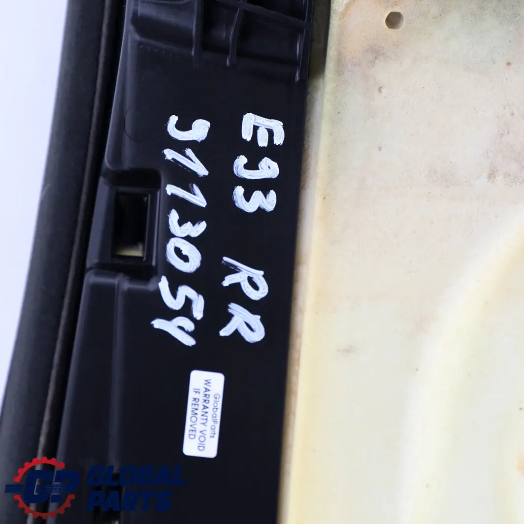 BMW 3 E93 Cabrio Convertible Rear Right Seat O/S Cover Couch Leather Black - SKU 7246642 - Part number 7246642