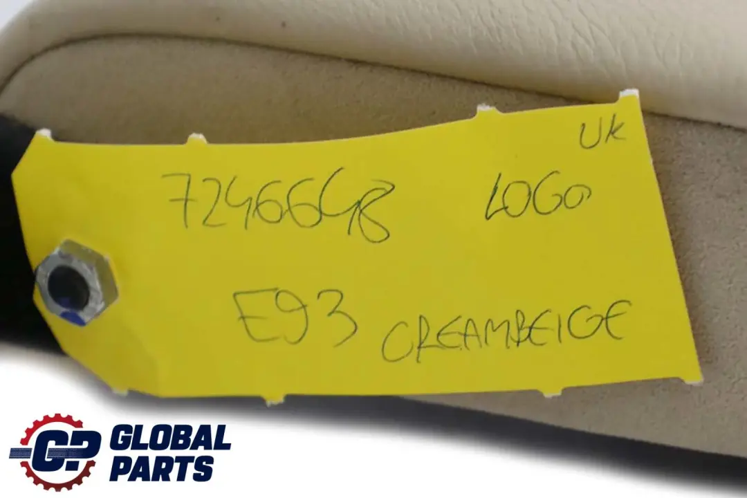 BMW 3 E93 Cabrio Convertible Funda Respaldo Asiento Trasero Piel Beige Crema - SKU 7246648 - Número de pieza 7246648