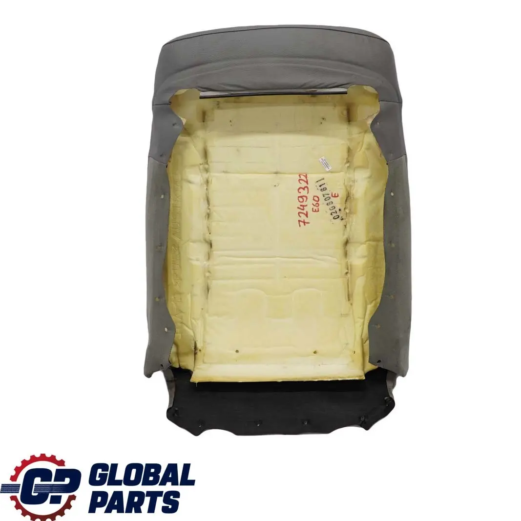 BMW 5 er E60 E61 Vordersitz Links Rechts Lehne Bezug Leder Dakota Grau - SKU 7249322 - Teilenummer 7249322