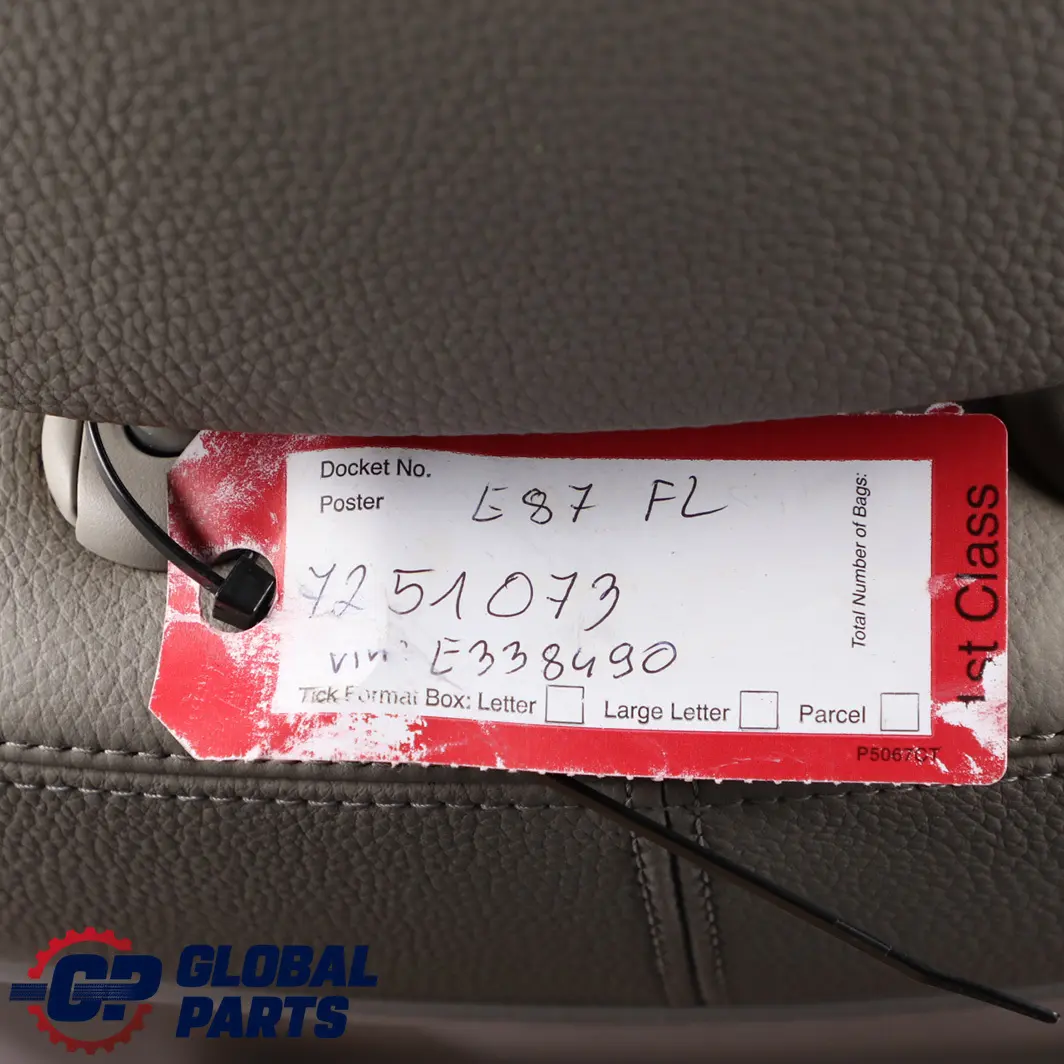 Front Left N/S Seat Leather Boston Beige to BMW 1 Series E87 LCI Sport with Part number 7251073 BMW 1 Series E87 LCI Sport Front Left N/S Seat Leather Boston Beige - SKU 7251073 - Part number 7251073