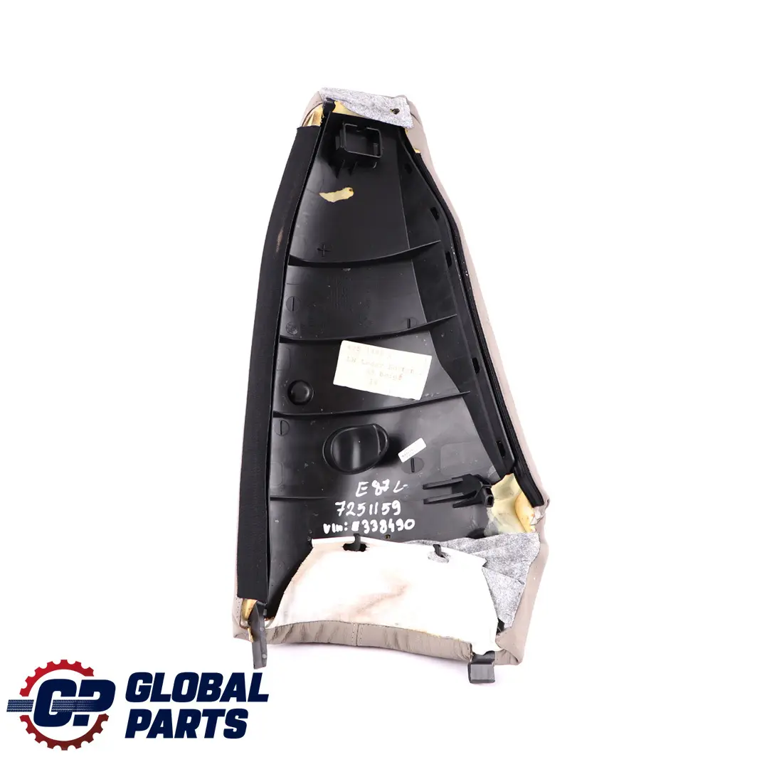 Side Finisher Corner Left N/S Leather Beige to BMW 1 Series E87 LCI Rear Seat with Part number 7251159 BMW 1 Series E87 LCI Rear Seat Side Finisher Corner Left N/S Leather Beige - SKU 7251159 - Part number 7251159