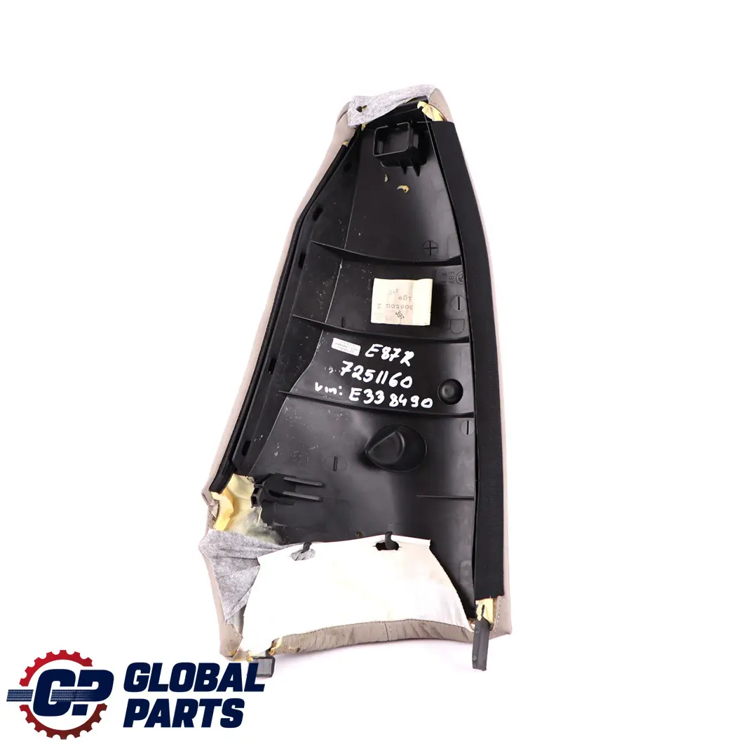 Side Finisher Corner Right O/S Leather Beige to BMW 1 Series E87 LCI Rear Seat with Part number 7251160 BMW 1 Series E87 LCI Rear Seat Side Finisher Corner Right O/S Leather Beige - SKU 7251160 - Part number 7251160