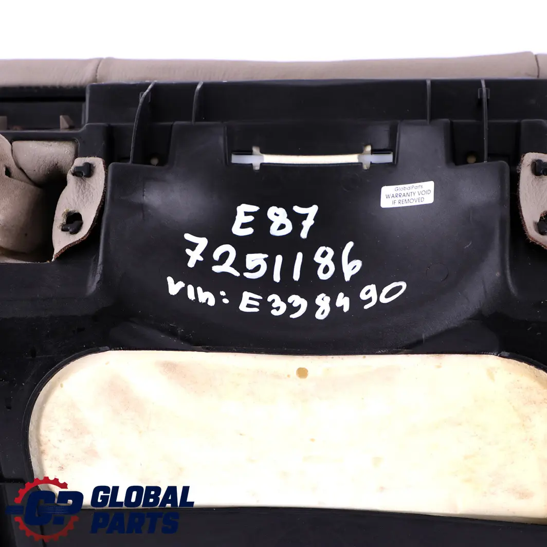 BMW 1 E87 LCI Seat Cover Interior Rear Seat Bench Base Couch Leather Beige - SKU 7251186 - Part number 7251186