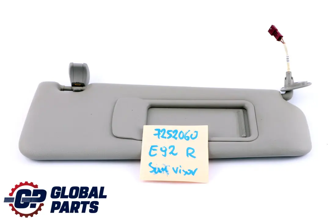 Parasole Destra Similpelle con Specchio Grigio per BMW E92 LCI con numero di parte 7252060 BMW E92 LCI Parasole Destra Similpelle con Specchio Grigio - SKU 7252060 - Numero di parte 7252060