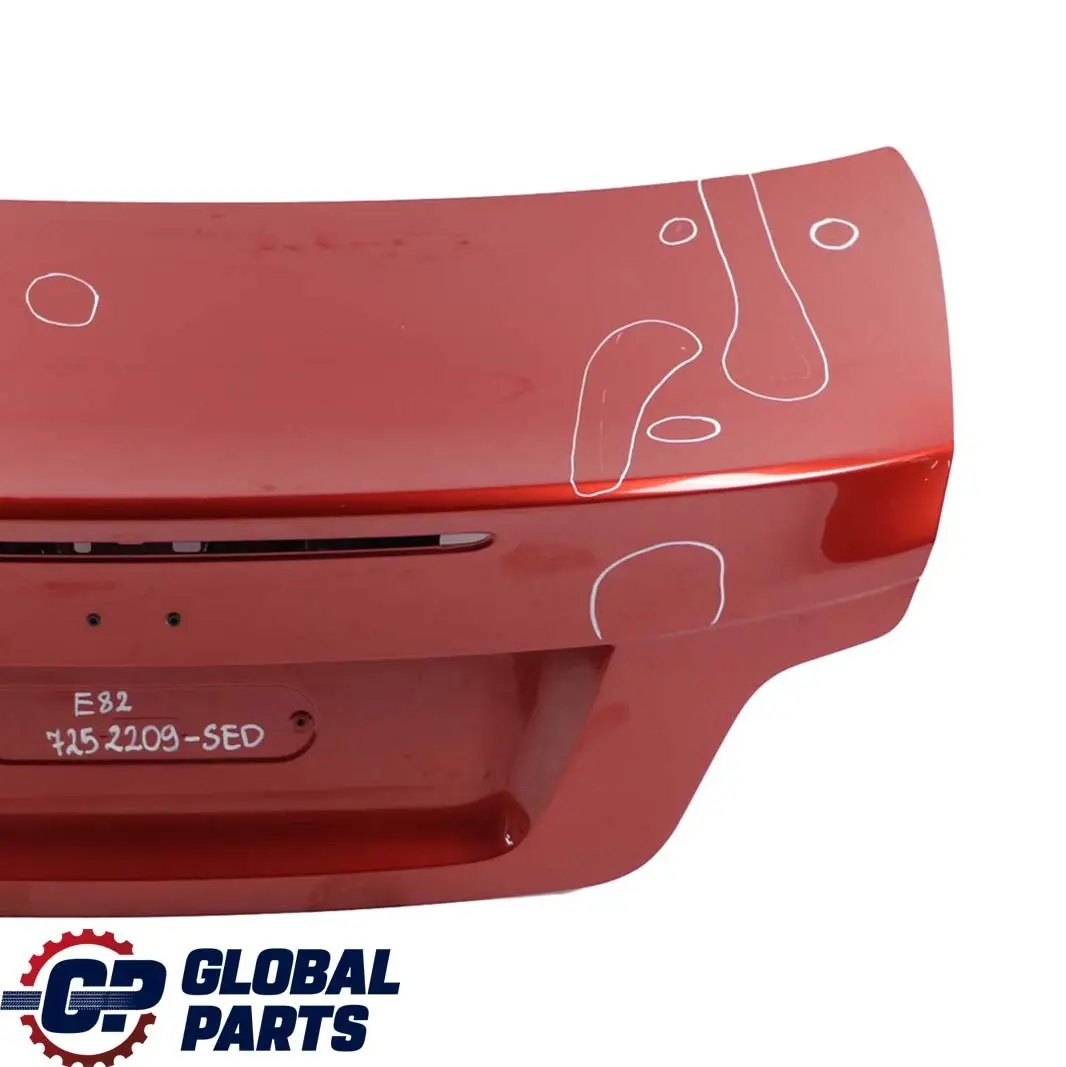 Bootlid Rear Boot Trunk Lid Sedonarot Sedona Red to BMW E82 Coupe Tailgate with Part number 7252209 BMW E82 Coupe Tailgate Bootlid Rear Boot Trunk Lid Sedonarot Sedona Red - SKU 7252209-SED - Part number 7252209