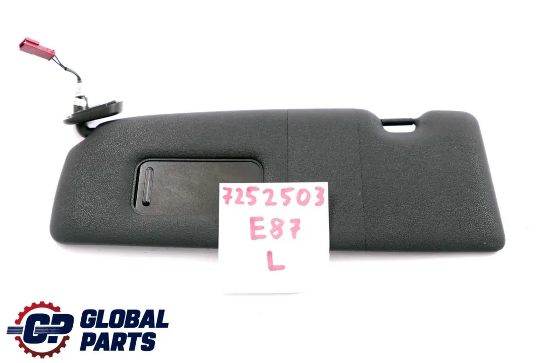 BMW 1 Series E81 E82 E87 Sun Visor With Mirror Schwarz Black Left N/S - SKU 7252503-1 - Part number 7252503