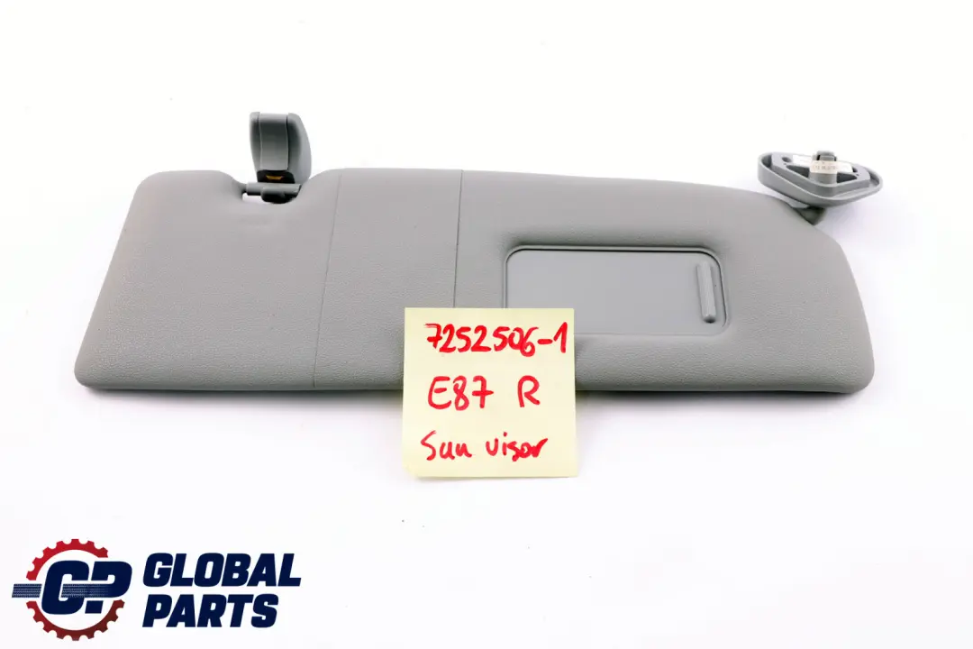 BMW E81 E82 E87 LCI Parasole con Specchio Destra Alaskagrau Grigio - SKU 7252506-1 - Numero di parte 7252506