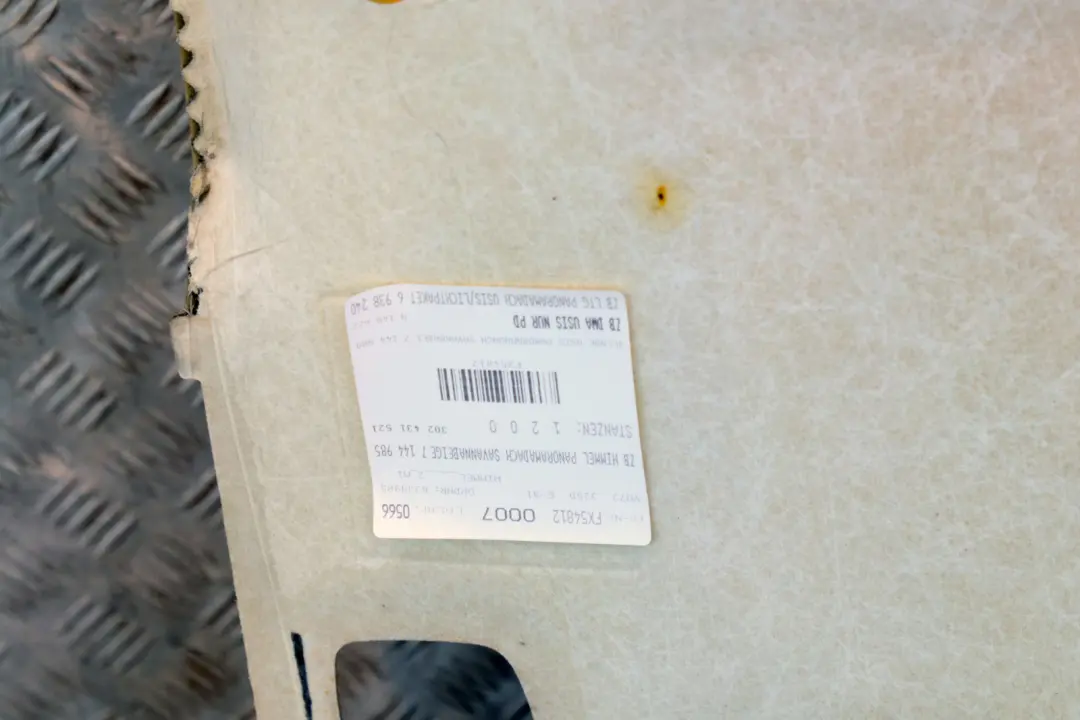 Genuine BMW 3 Series E91 Panorama Headlining Moulded Roof Lining Beige to with Part number 7252700 Genuine BMW 3 Series E91 Panorama Headlining Moulded Roof Lining Beige - SKU 7252700 - Part number 7252700