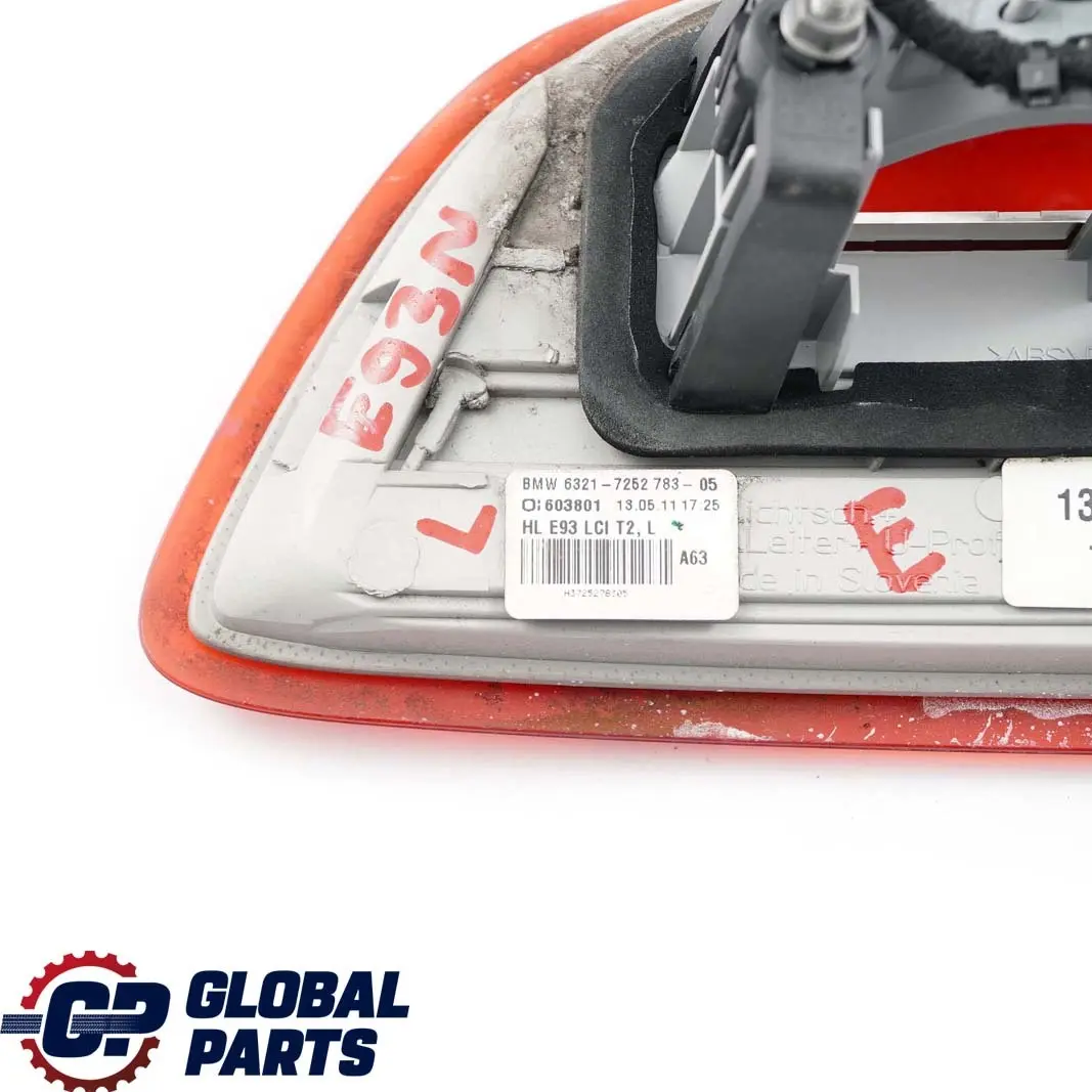 Fanale Posteriore Portellone Sinistro per BMW E93 LCI Cabrio con numero di parte 7252783 BMW E93 LCI Cabrio Fanale Posteriore Portellone Sinistro - SKU 7252783 - Numero di parte 7252783
