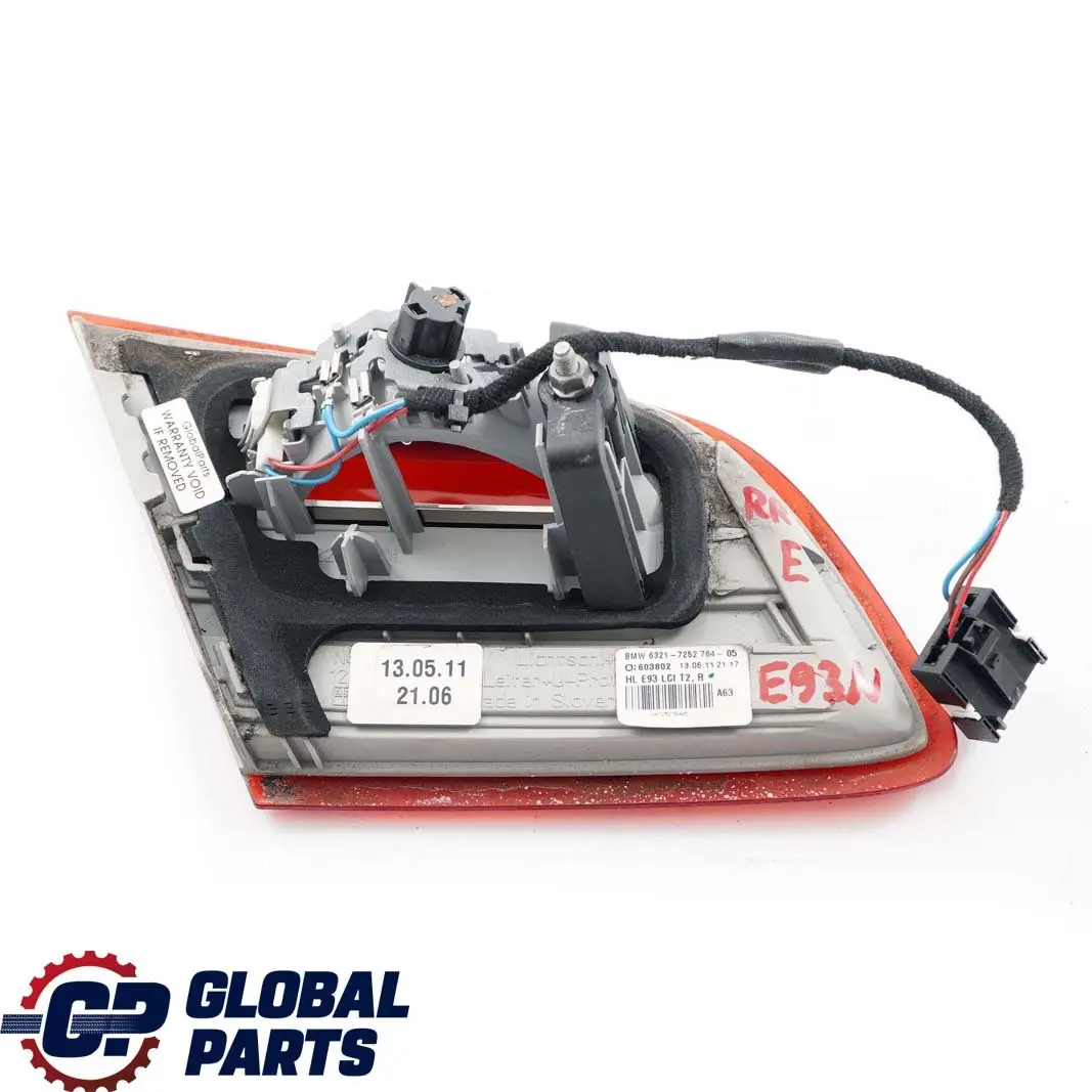 BMW 3 E93 LCI Rear Right O/S Light In Trunk Lid Boot Tailgate Lamp - SKU 7252784 - Part number 7252784