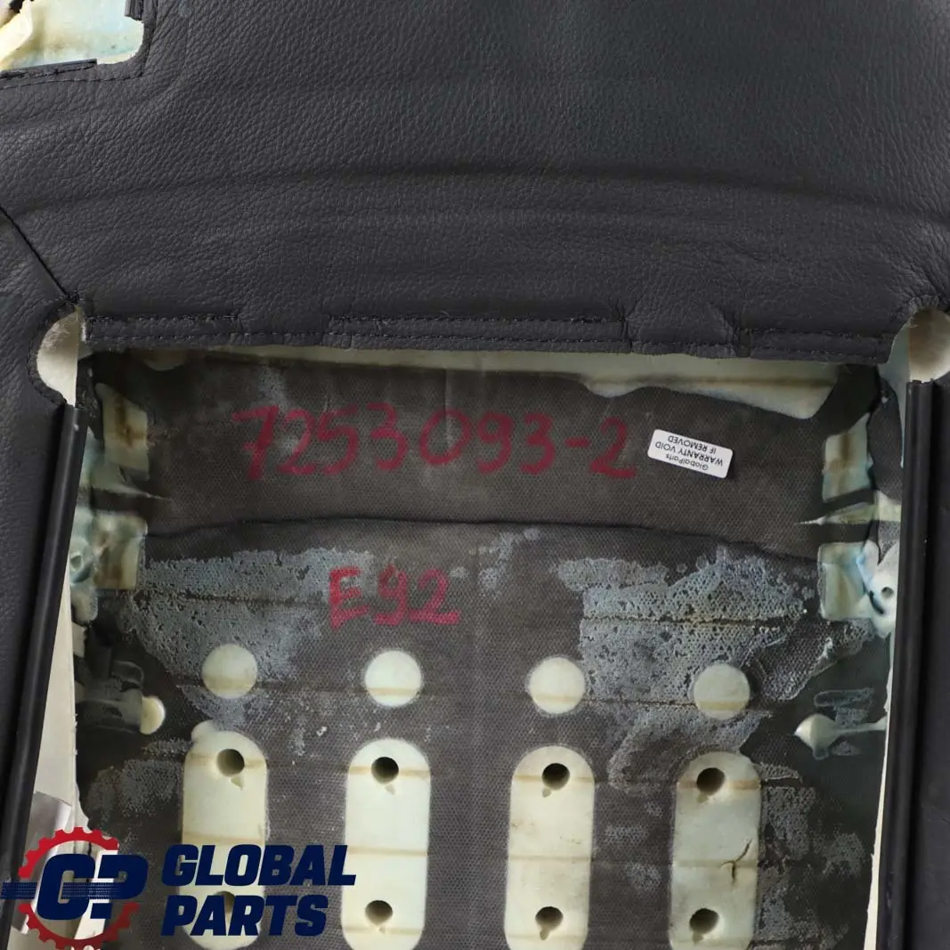 Delantero Izquierdo Calefactable Funda Respaldo Asiento Cuero Negro para BMW E92 con número de pieza 7253093 BMW E92 Delantero Izquierdo Calefactable Funda Respaldo Asiento Cuero Negro - SKU 7253093-2 - Número de pieza 7253093