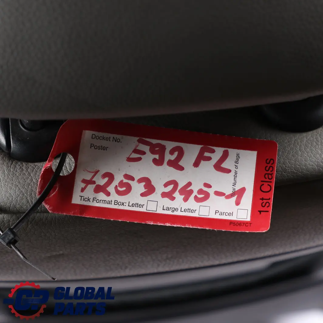 Grey Leather Front Left N/S Seat Electrical to BMW 3 Series E92 Coupe with Part number 7253245 BMW 3 Series E92 Coupe Grey Leather Front Left N/S Seat Electrical - SKU 7253245-1 - Part number 7253245