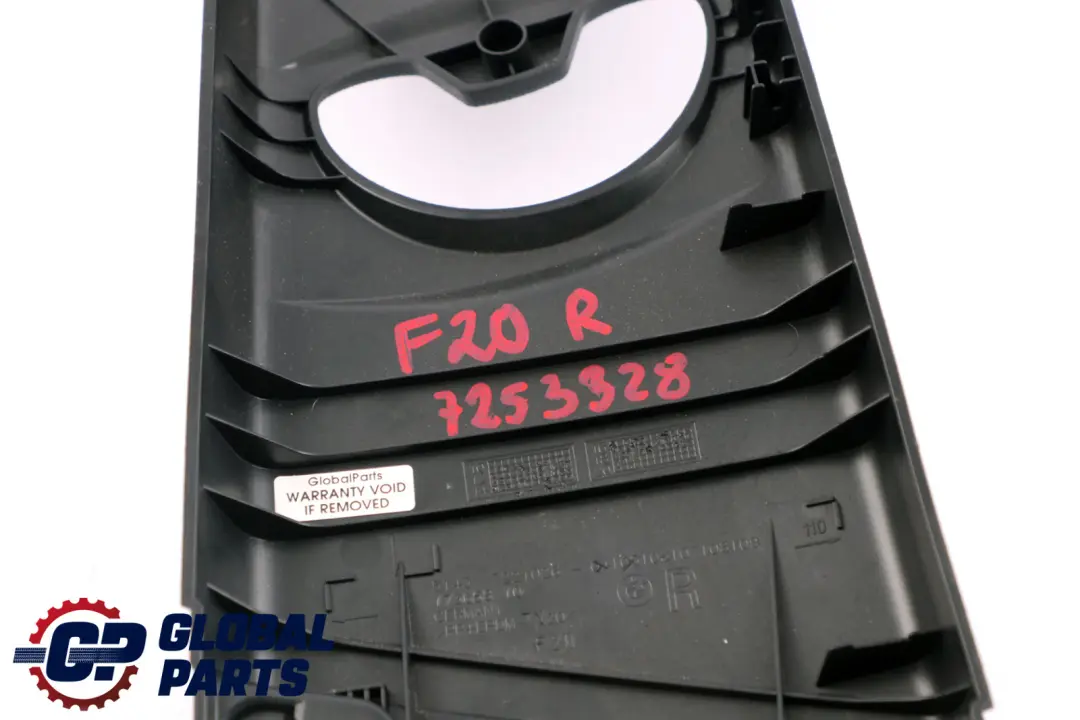 Columna Pilar Superior Derecho O / Recorte Cubierta Panel Negro para BMW F20 con número de pieza 7221026 BMW F20 Columna Pilar Superior Derecho O / Recorte Cubierta Panel Negro - SKU 7253328 - Número de pieza 7221026