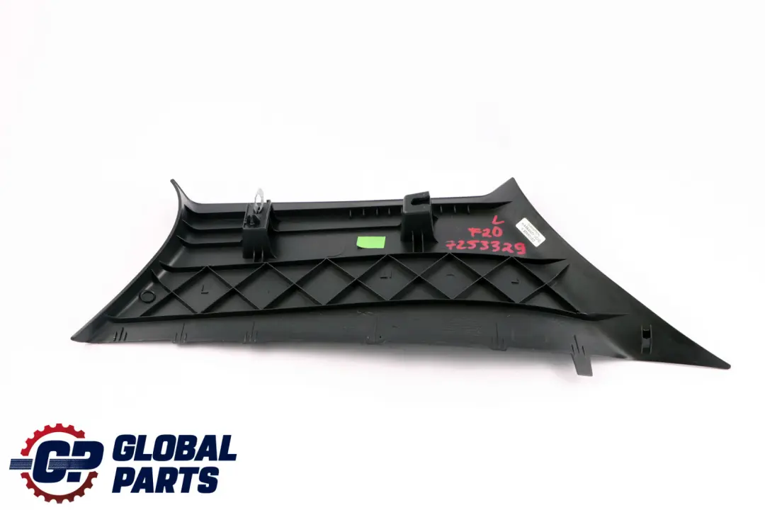 Columna Pilar C Izquierda Embellecedor Panel Negro 7221029 para BMW F20 con número de pieza 7253329 BMW F20 Columna Pilar C Izquierda Embellecedor Panel Negro 7221029 - SKU 7253329 - Número de pieza 7253329