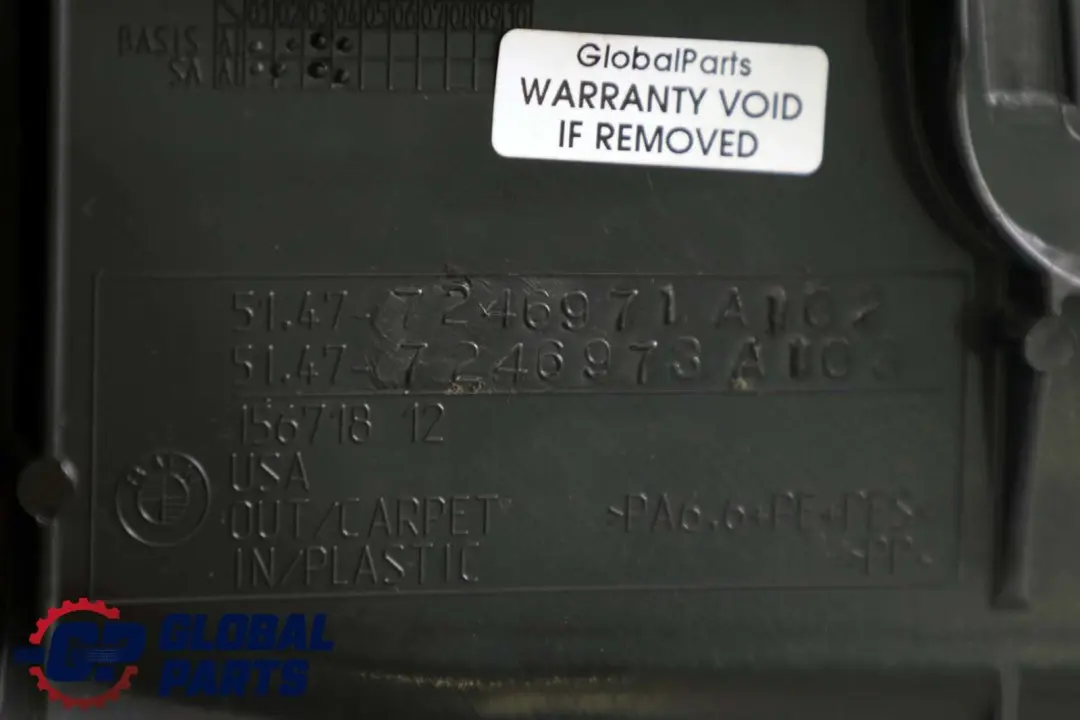BMW X6 Series E71 Boot Trunk Left N/S Trim Panel Cover Anthracite - SKU 7254013 - Part number 7246971