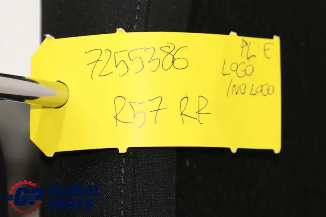 Mini R57 Cabrio Asiento Trasero Derecho Medio Cuero Respaldo Negro Crema Blanco - SKU 7255386 - Número de pieza 7255386