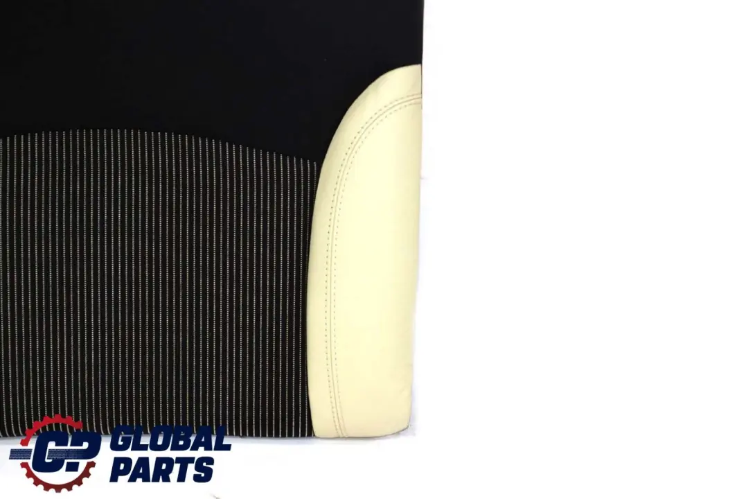Mini R57 Cabrio Rear Right Seat O/S Half Leather Backrest Black Cream White - SKU 7255386 - Part number 7255386