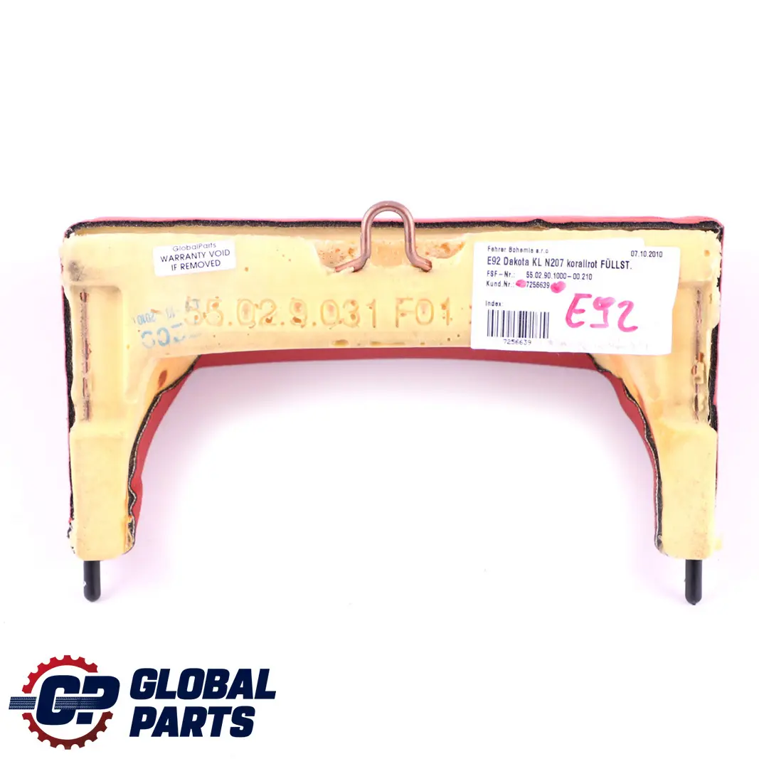 BMW E92 Interior Asiento Trasero Inferior Acolchado Cubierta Cuero Rojo Dakota - SKU 7256639 - Número de pieza 7256639