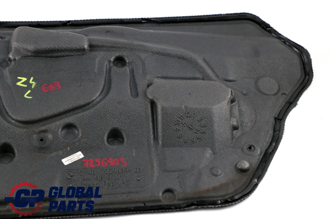 Sound Insulating Door Left N/S 7029639 to BMW Z4 Series E89 Cover with Part number 7256903 BMW Z4 Series E89 Cover Sound Insulating Door Left N/S 7029639 - SKU 7256903 - Part number 7256903