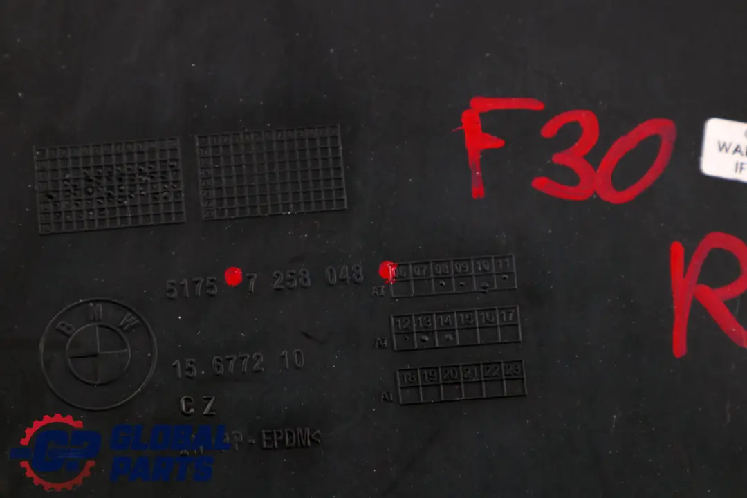 BMW F30 F31 Osłona Podwozia Prawy Tył - SKU 7258048 - Numer Części 7258048
