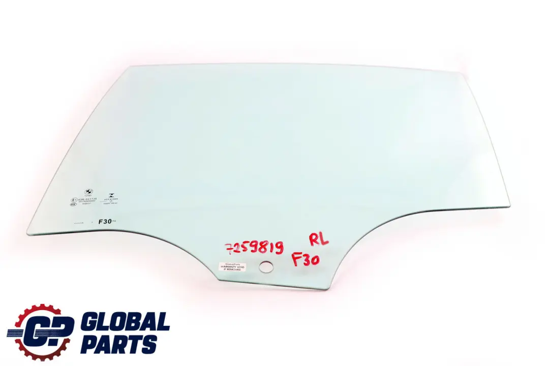 BMW F30 F80 M3 Arrière Gauche Côté Porte N/S Verre Vert AS2 - SKU 7259819 - Numéro de pièce 7259819 