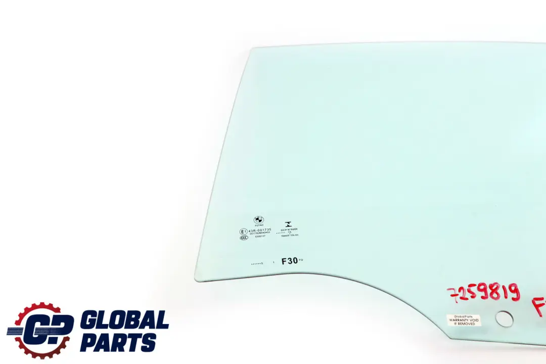 Hinten Left Türseite Fensterglas Grün AS2 für BMW 3 er F30 F80 M3 mit Teilenummer 7259819 BMW 3 er F30 F80 M3 Hinten Left Türseite Fensterglas Grün AS2 - SKU 7259819 - Teilenummer 7259819