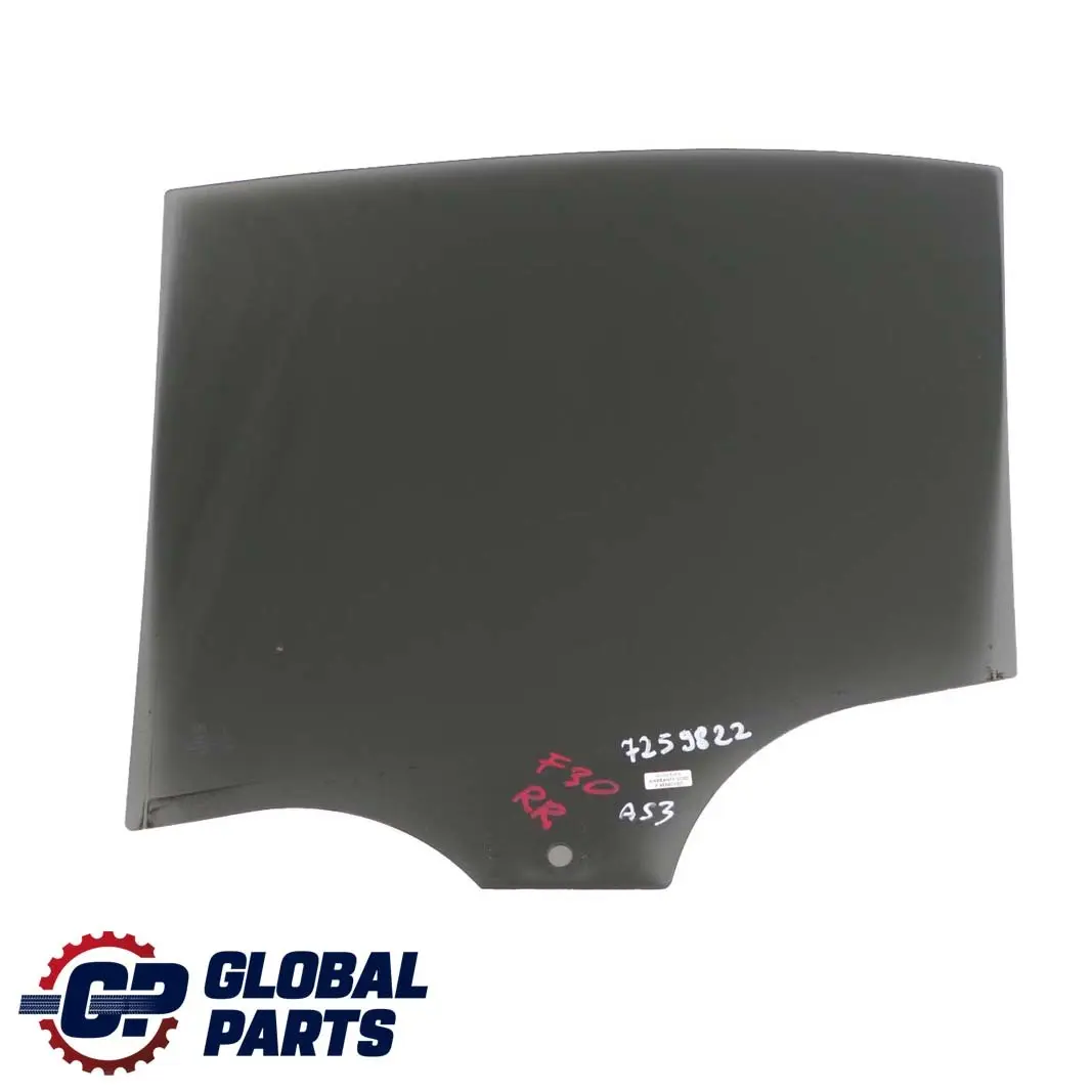 BMW F30 F80 M3 Door Window Glass Tinted AS3 Rear Right O/S - SKU 7259822 - Part number 7259822