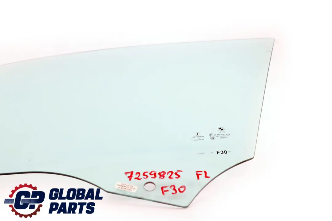 BMW F30 F31 Front Left Door N/S Window Glass Green AS2 - SKU 7259825 - Part number 7259825