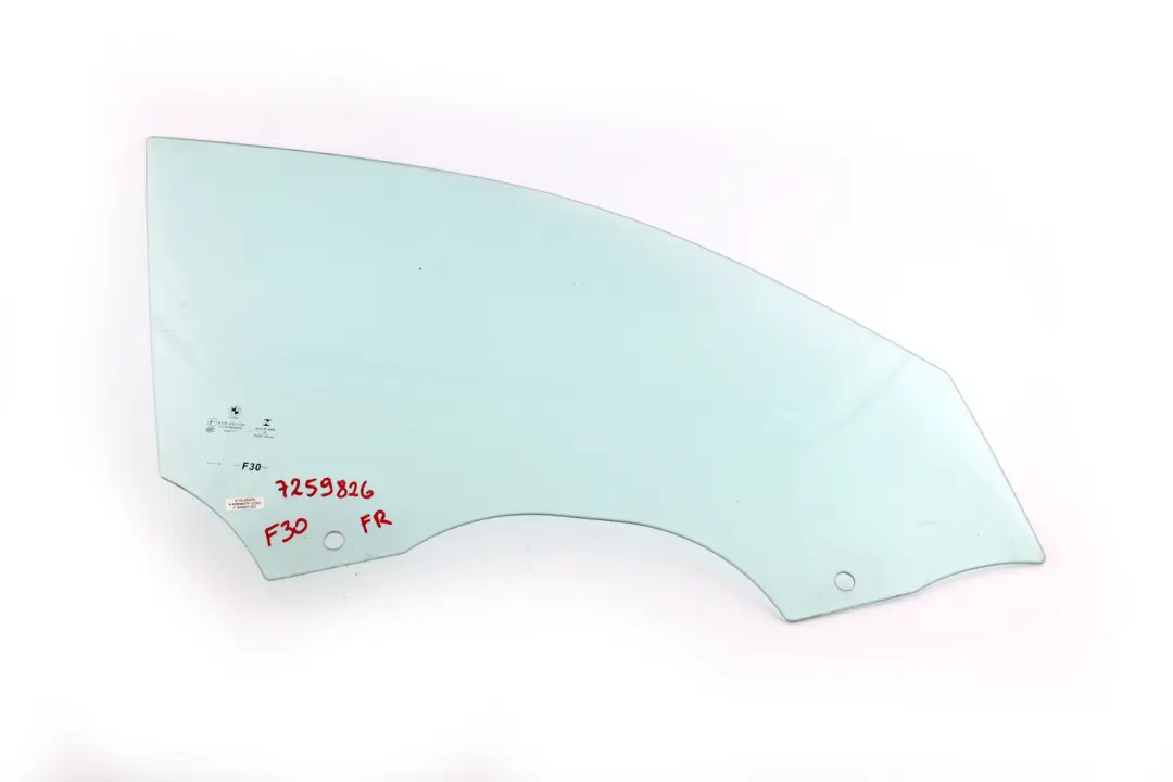 BMW 3 Series F30 F31 Front Right O/S Door Side Green Window Glass AS2 - SKU 7259826 - Part number 7259826