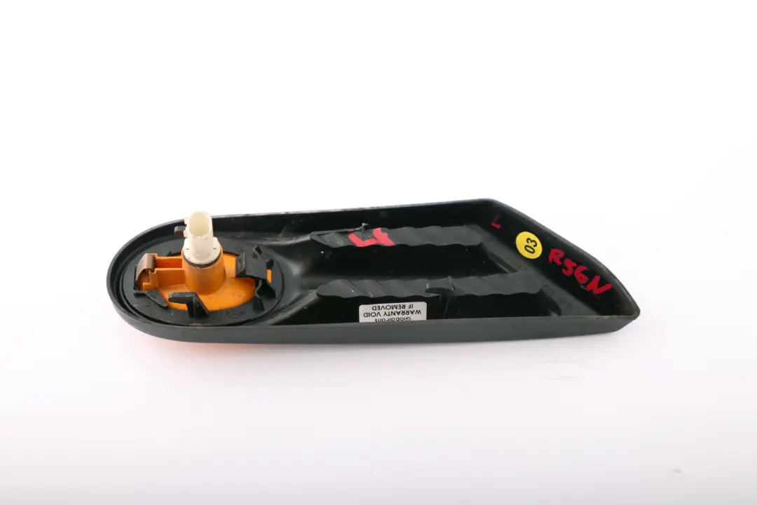 Indicador Dirección Giro Lateral Amarillo Izquierdo para Mini Cooper R55 R56 R57 LCI con número de pieza 7260201 Mini Cooper R55 R56 R57 LCI Indicador Dirección Giro Lateral Amarillo Izquierdo - SKU 7260201 - Número de pieza 7260201