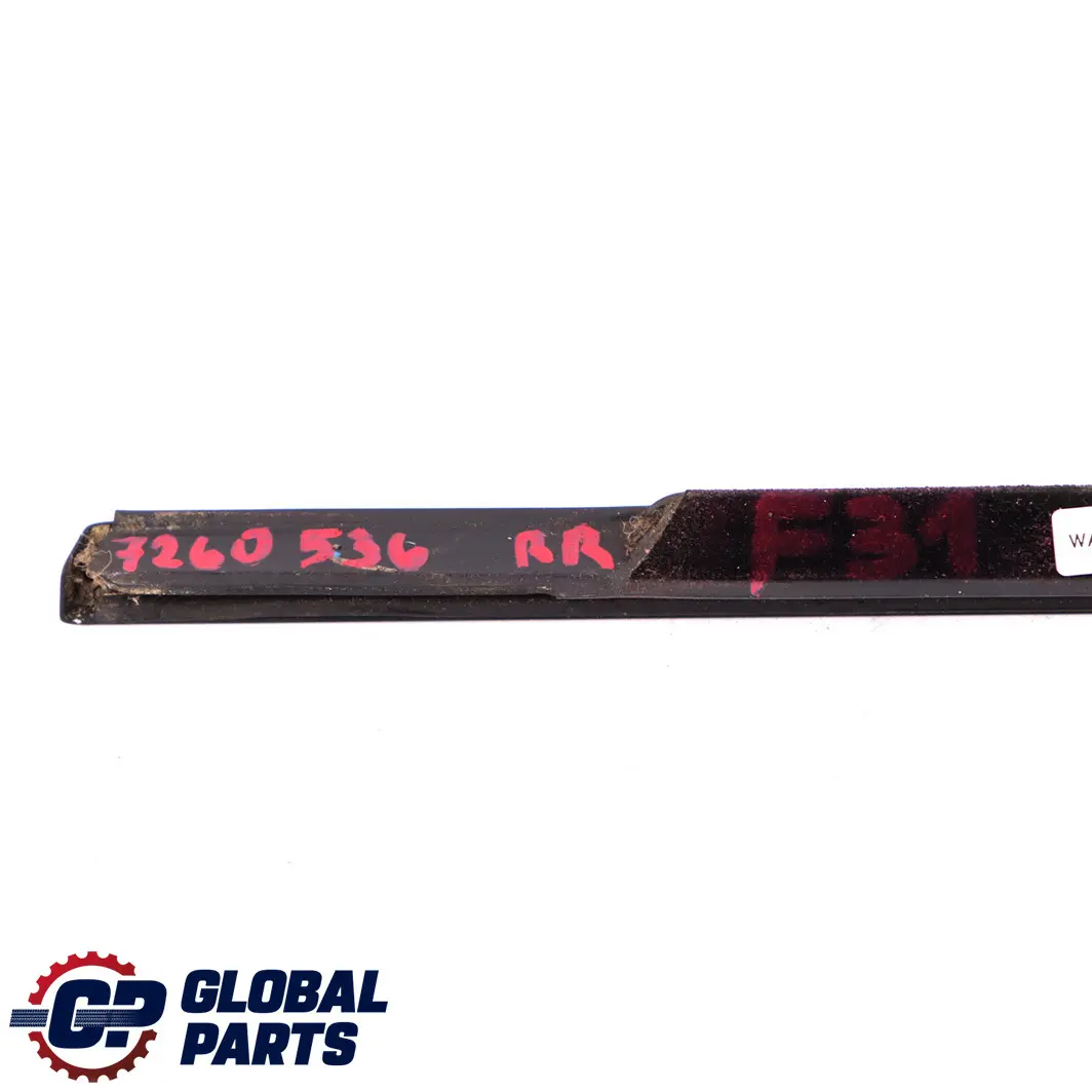 Sellado Canal Alto Brillo Puerta Trasera Derecha Exterior para BMW F31 LCI con número de pieza 7260536 BMW F31 LCI Sellado Canal Alto Brillo Puerta Trasera Derecha Exterior - SKU 7260536 - Número de pieza 7260536