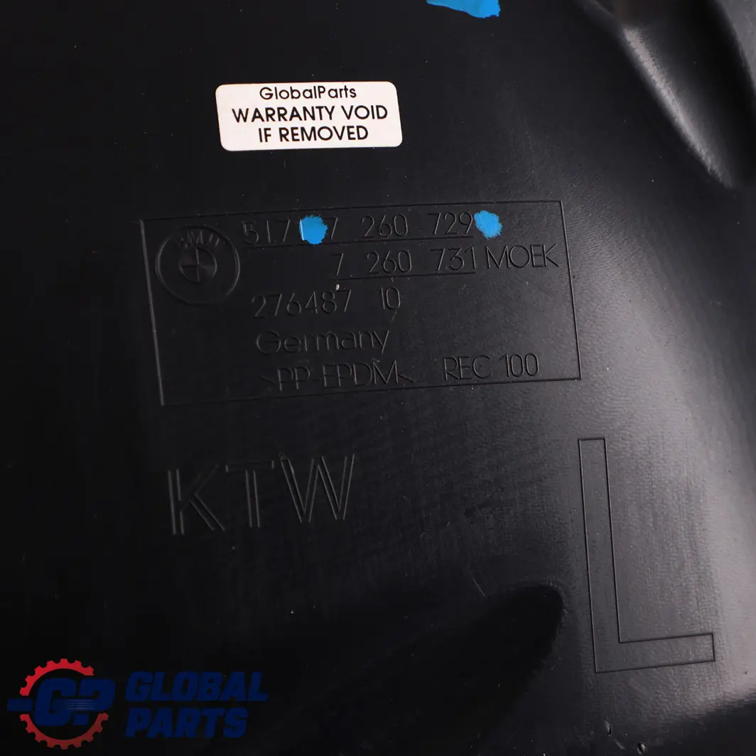 Front Left N/S Wheel Arch Front Section Housing Cover Panel to BMW F32 F33 with Part number 7260729 BMW F32 F33 Front Left N/S Wheel Arch Front Section Housing Cover Panel - SKU 7260729 - Part number 7260729