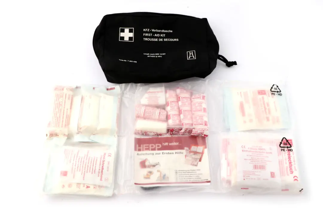 BMW Universal First Aid Emergency Medical Kit Pouch Black - SKU 7263439 - Part number 7263439