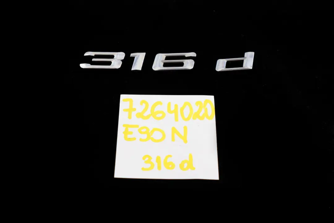 BMW 3 Series E90 LCI Rear Boot Trunk Lid Emblem Adhered Badge Lettering 316 d - SKU 7264020 - Part number 7264020
