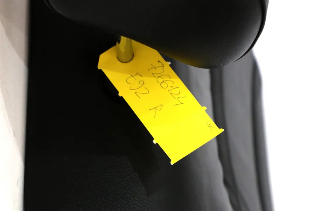 BMW E92 Coupe Cuero Negro Asiento Trasero Derecho Funda Asiento Respaldo - SKU 7266124 - Número de pieza 7266124