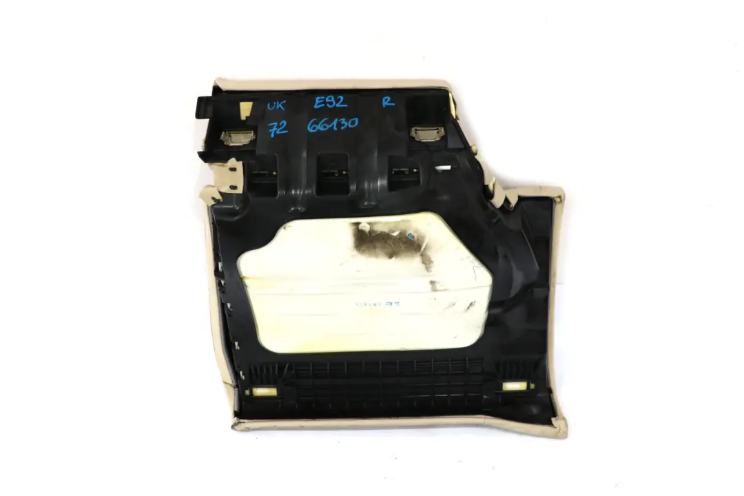 Creambeige Crema Beige Cuero Asiento Trasero Derecho Funda Sofá para BMW E92 con número de pieza 7266130 BMW E92 Creambeige Crema Beige Cuero Asiento Trasero Derecho Funda Sofá - SKU 7266130 - Número de pieza 7266130