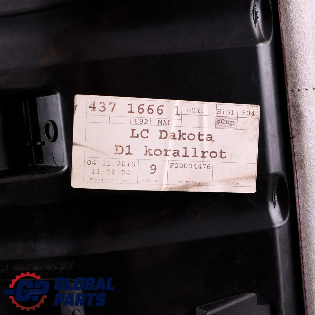 BMW E92 Coupe Rücksitz Links Abdeckung Couch Bank Rot Leder - SKU 7266131 - Teilenummer 7266131