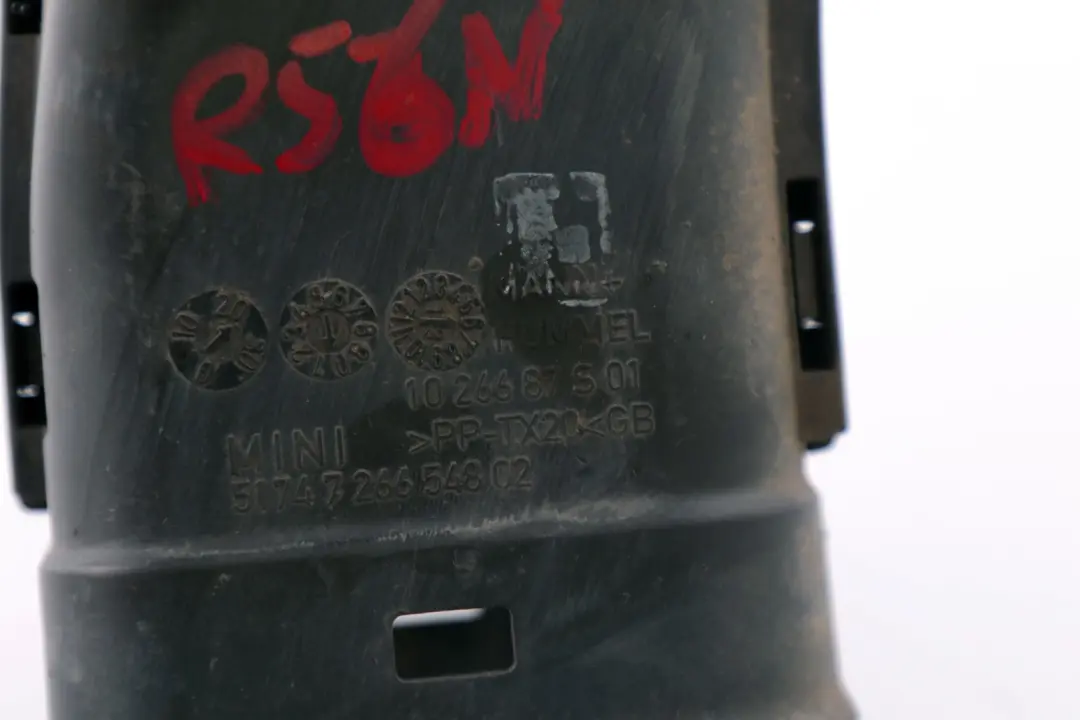 Rura Przewód Powietrza Tylna Prawa Tył Prawy do Mini R55 R56 R57 LCI o numerze 7266548 Mini R55 R56 R57 LCI Rura Przewód Powietrza Tylna Prawa Tył Prawy - SKU 7266548 - Numer Części 7266548