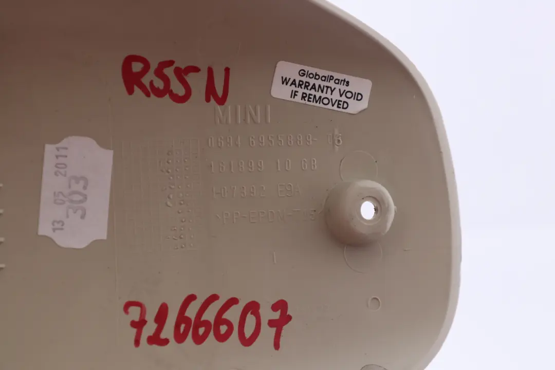 *BMW Mini Clubman R55 Blende Gurtaustritt Himmel Hell Beige für mit Teilenummer 7266607 *BMW Mini Clubman R55 Blende Gurtaustritt Himmel Hell Beige - SKU 7266607 - Teilenummer 7266607