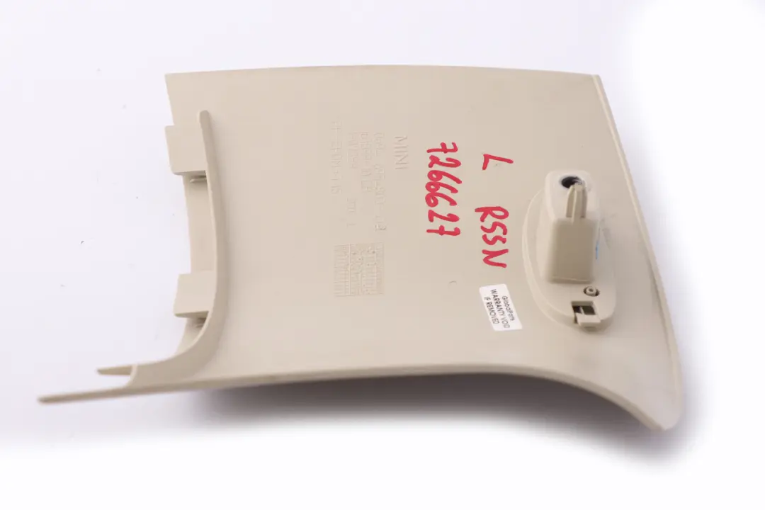 R55N LCI Copertura Colonna C Sinistra Beige Chiaro 6954803 per BMW Mini Clubman con numero di parte 7266627 BMW Mini Clubman R55N LCI Copertura Colonna C Sinistra Beige Chiaro 6954803 - SKU 7266627 - Numero di parte 7266627